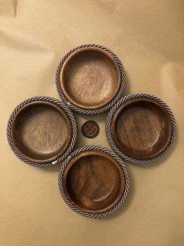 Almare - 4'lü Bambu Çerez-Meyve-Kahvaltı Kasesi - Vizon