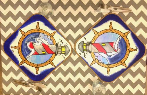 Candan Hediyelik Eşya - Ahşap El Yapımı Deniz Feneri Supla 2'li