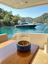 Bambu Çerez-Meyve-Kahvaltı Sunum Kasesi - Mavi