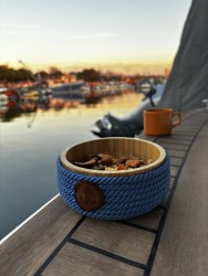 Bambu Çerez-Meyve-Kahvaltı Sunum Kasesi - Mavi