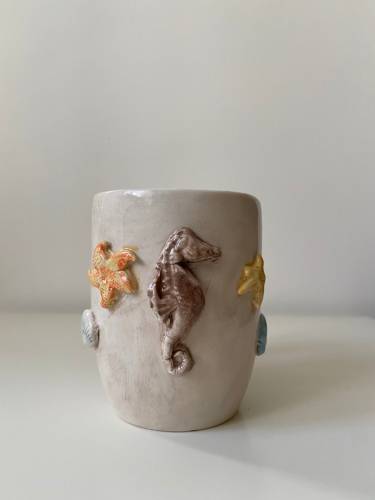 Damla Pottery - El Yapımı Seramik Denizatı Bardak