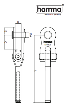 Regatta Swage Toggle 8 mm Pin 1/2" - 2