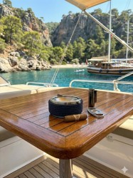 Rüzgar Korumalı Basmalı Marin Küllük - Mavi