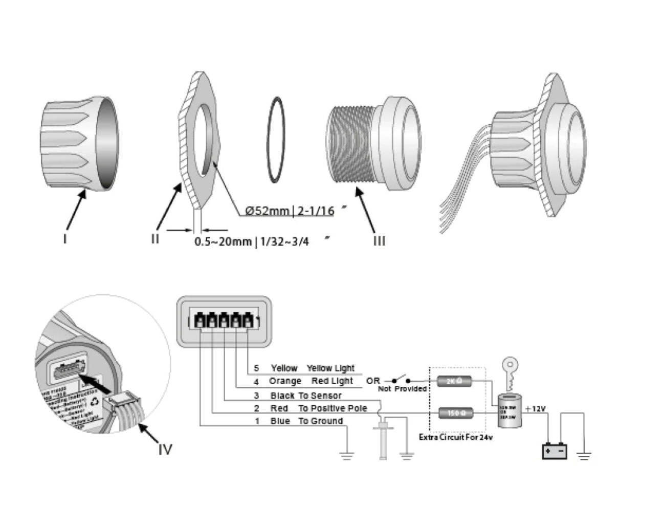 Yağ Basınç Göstergesi 5 Bar 52mm Krom/Siyah - 2