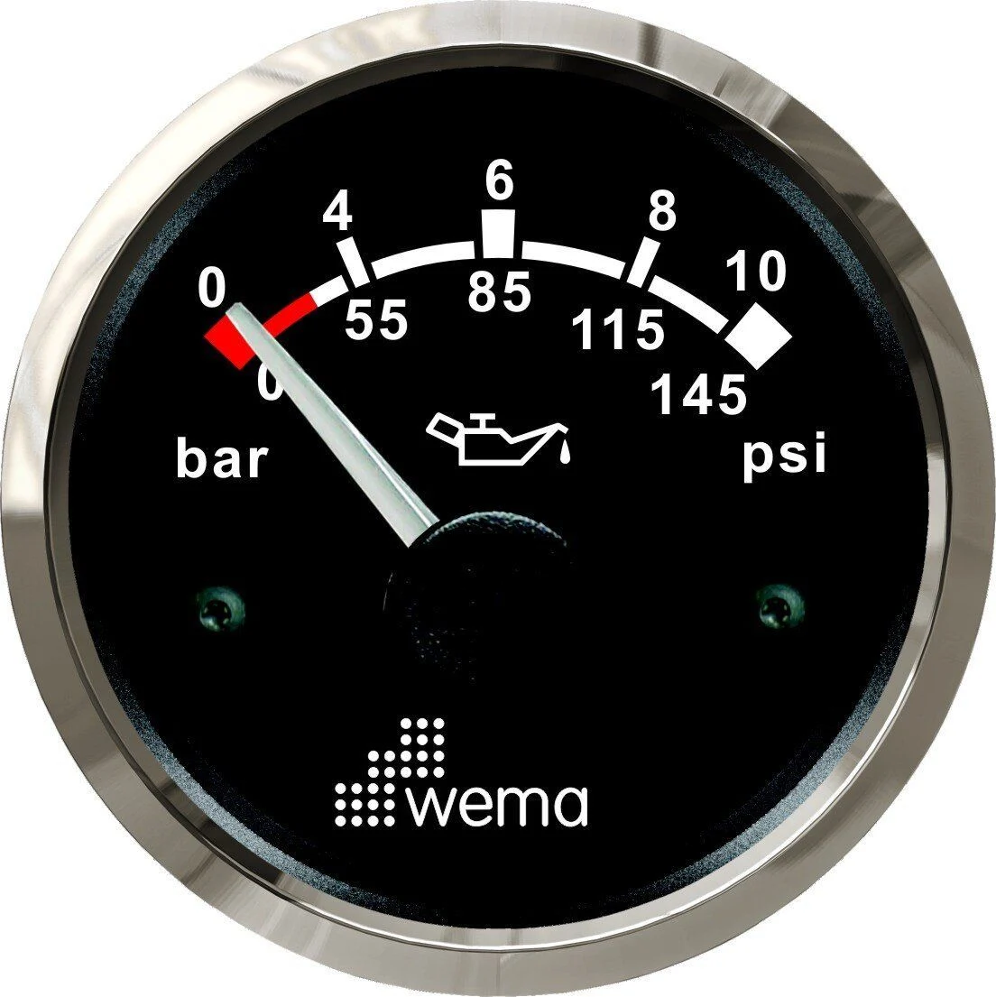 Yağ Basınç Göstergesi 10 Bar 52mm Krom/Siyah - 1