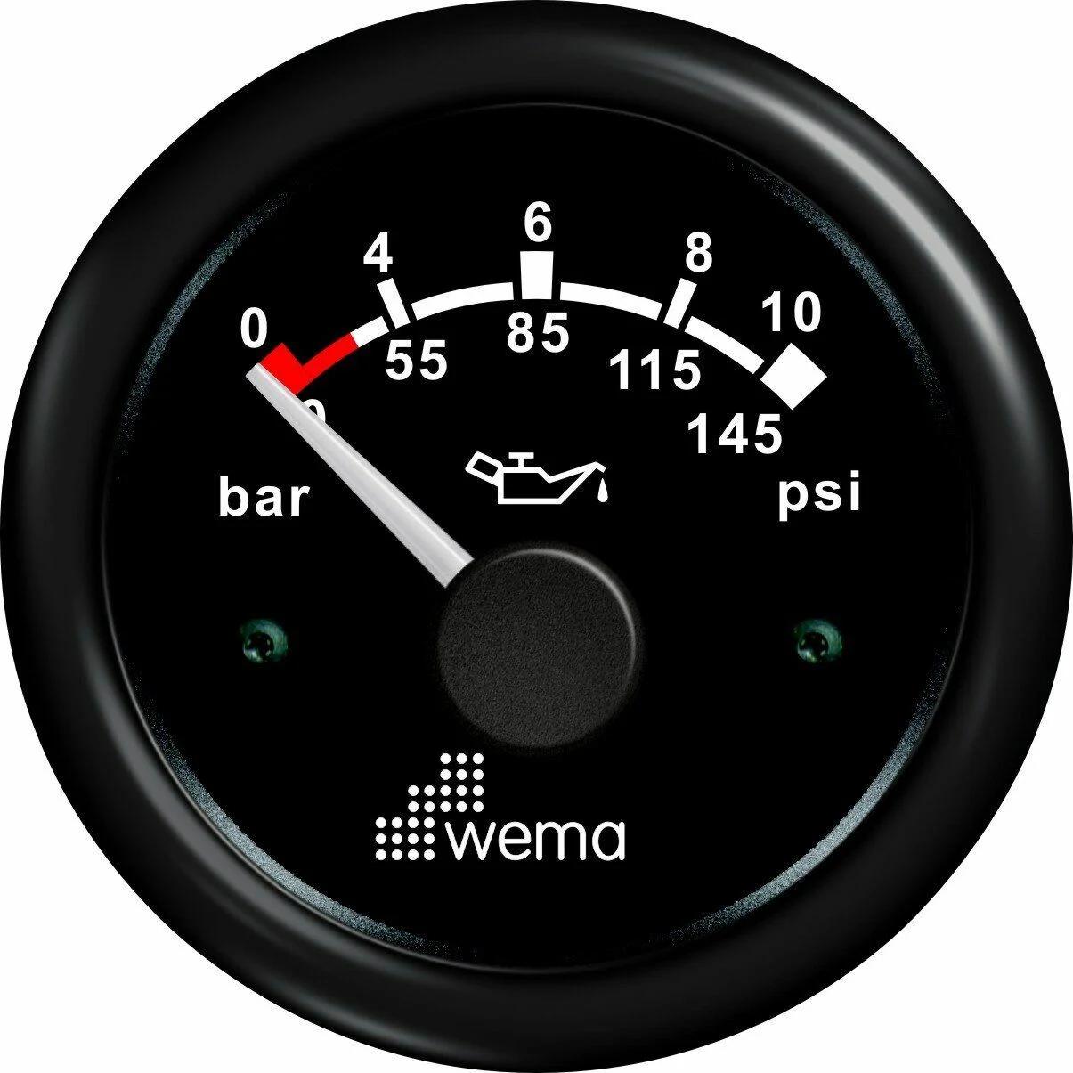 Yağ Basınç Göstergesi 10 Bar 52mm Siyah/Siyah - 1