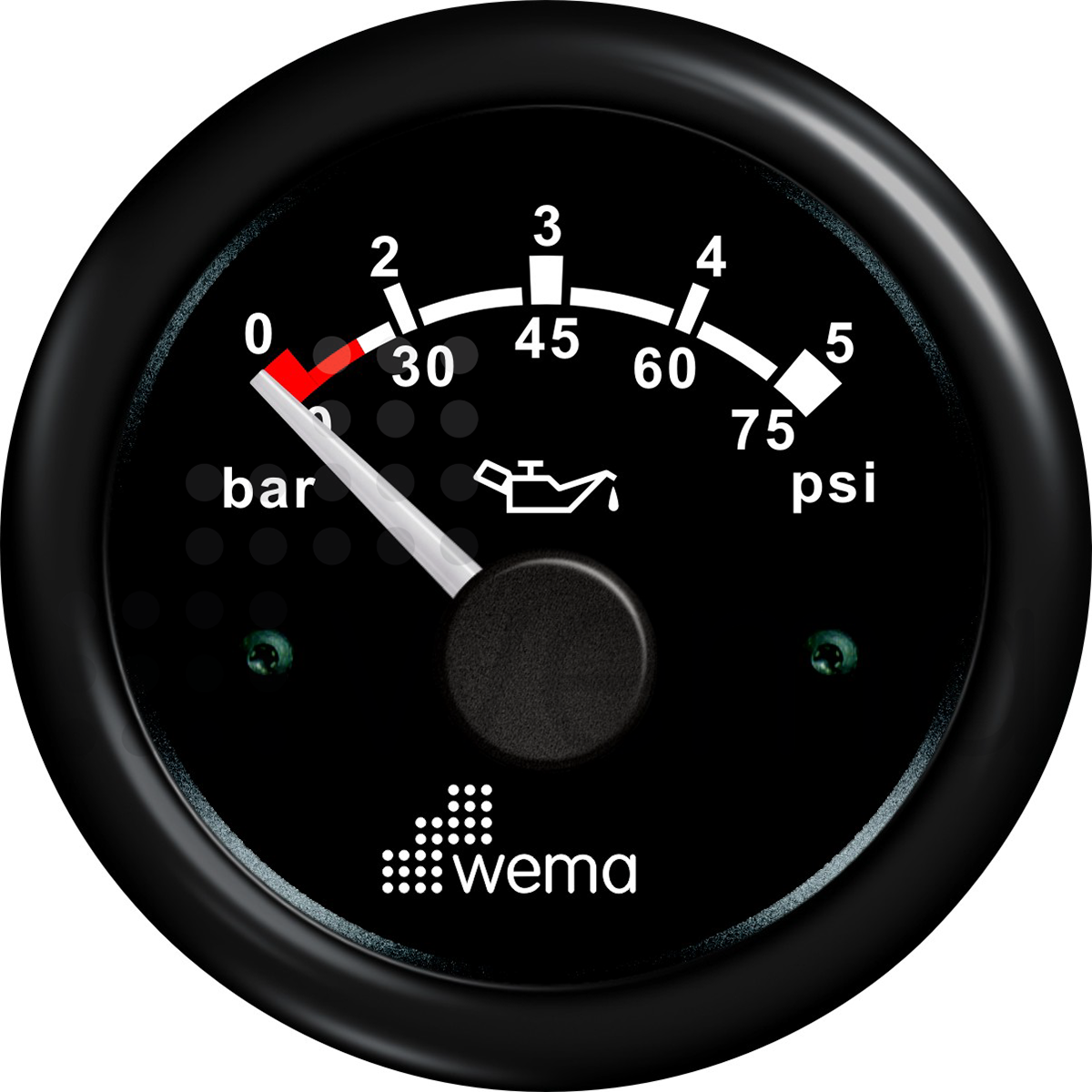 Yağ Basınç Göstergesi 5 Bar 52mm Siyah/siyah